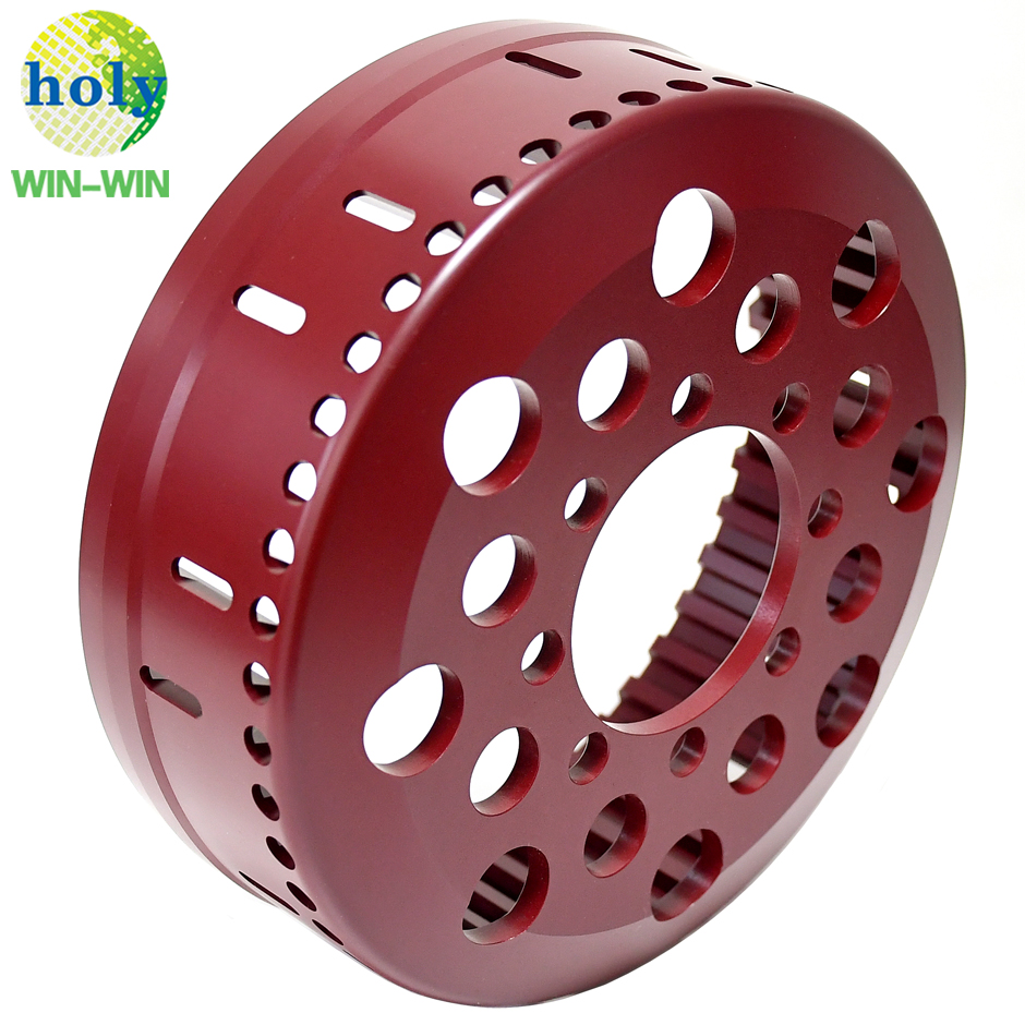 Rotes hartnäckigendes Aluminium7075T6 CNC-Bearbeitung Motorradwerkzeug 48T Kupplungskorb